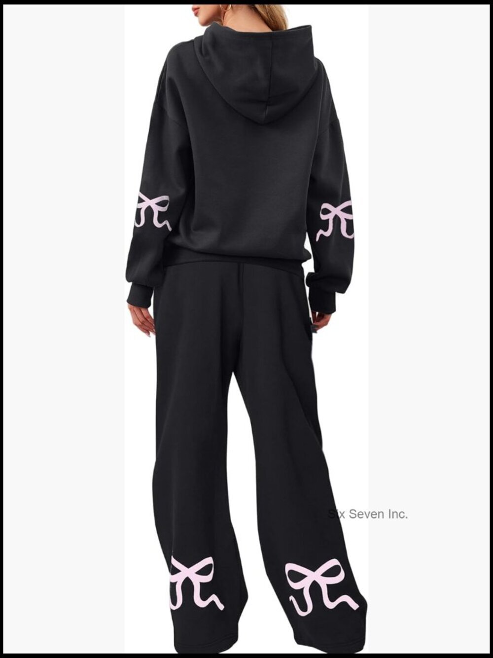 2 Piece Hoodies & Sweatpants Sets Bow Print Long Sleeve Graphic Sweatshirts